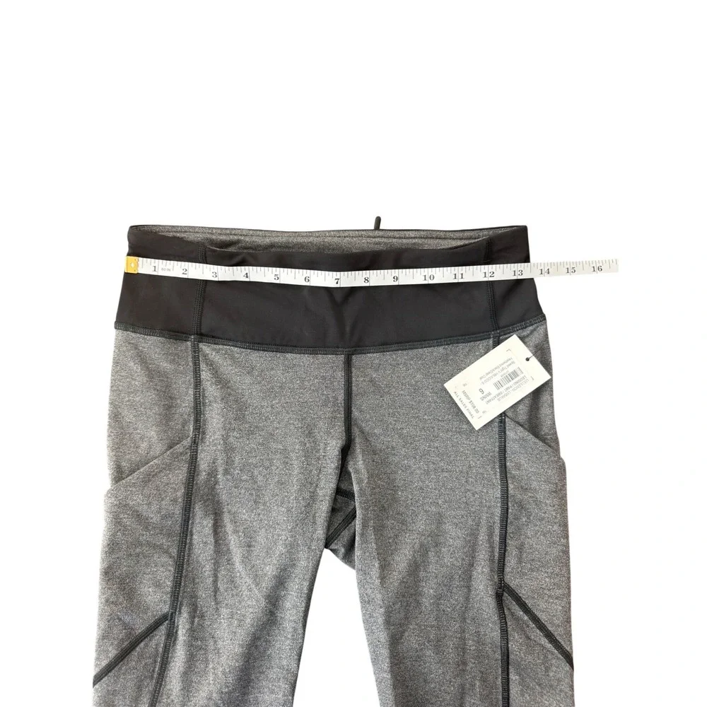 Lululemon Speed Tight IV Heathered Black Slate Gray Running Leggings Size 6‎ NEW